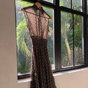 Misa Los Angeles / Semi sheer maxi dress 
SHALOM DRESS
